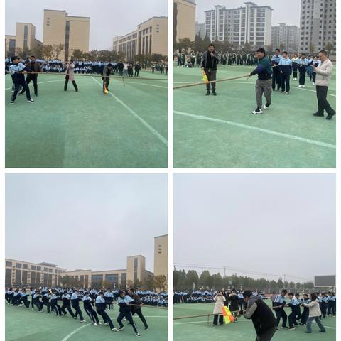 一根绳，一条心，一股劲——六朝园中学举办秋季拔河比赛活动