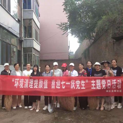 灵石县城区金辉社区：开展“环境清理提颜值，喜迎七一庆党生”主题党日活动