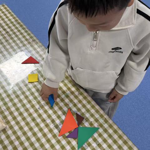 指尖巧拼“形”世界 大二班益智区观察记录——琉璃寺镇中心幼儿园