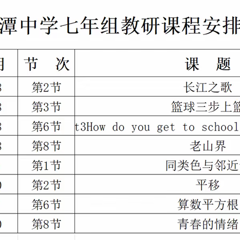 春日教研享智慧  齐心携手启征程 ——龙潭中学七年组教研活动