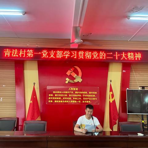 青法村党总支部下属第一党支部开展学习贯彻党的二十大精神宣讲会