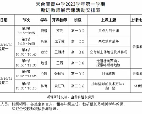 展课堂风采 促新秀成长——新进教师展示课活动