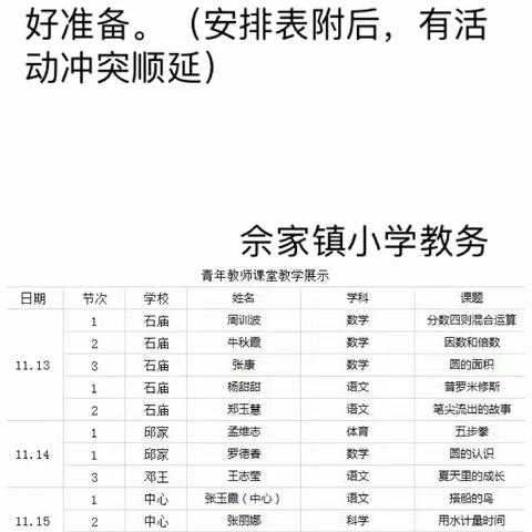 佘家小学青年教师课堂展示活动纪实