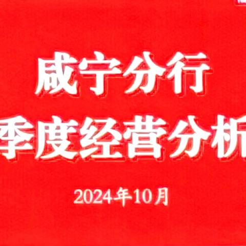 咸宁分行召开2024年三季度经营分析会