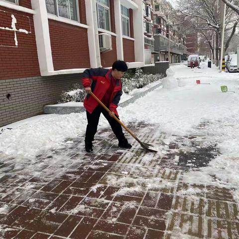 扫雪除冰在行动，志愿服务保出行