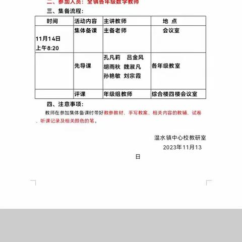 集体备课凝智慧共同研讨促成长—四年级数学