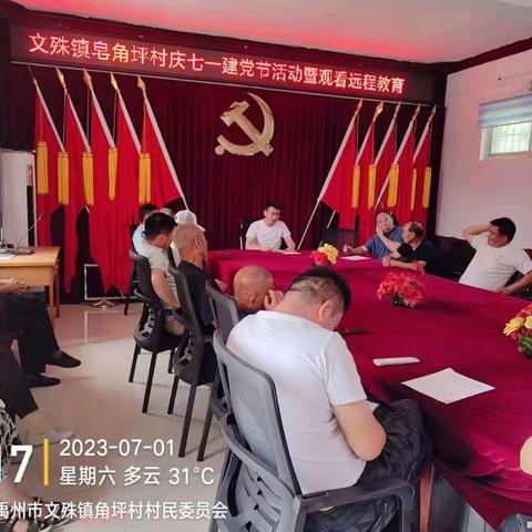 皂角坪村2023年7月份主题党日活动  庆七一砺初心  学习思想勇担使命