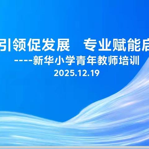【新华小学】党建引领促发展 专业赋能启新航 ——新华小学青年教师培训纪实