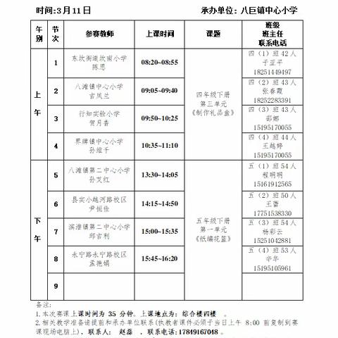 人间最美三月天，劳动教研谱新篇——八巨镇中心小学举行小学劳动同课异构活动