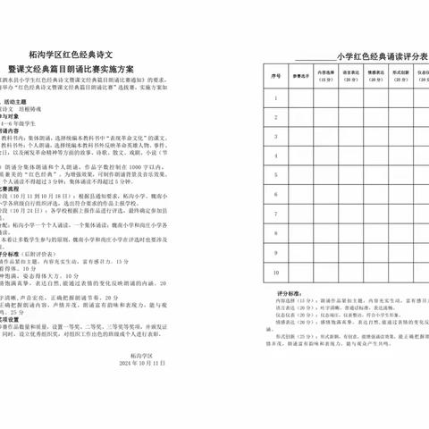 弘扬革命传统 传承红色基因 ——柘沟学区红色经典诗文比赛活动