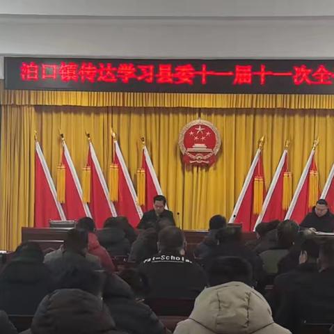 泊口镇迅速传达贯彻县委十一届十一次全会精神