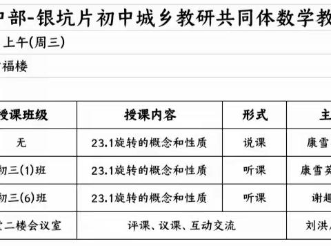 教以致远，研以共进——平安初中开展银坑片初中城乡教研共同体数学教研活动