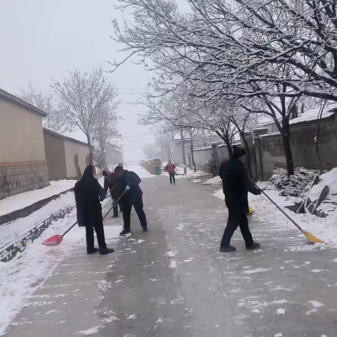 除雪保道路畅通   踏雪走访暖人心