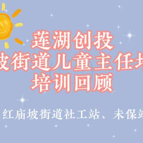 红庙坡街道儿童主任培训班结课啦
