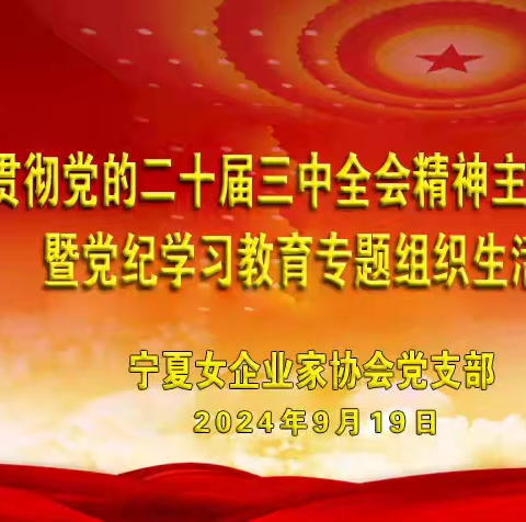 学习贯彻党的二十届三中全会精神主题党日活动暨党纪学习教育专题组织生活会