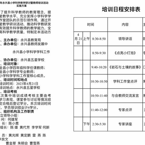 深耕细研 笃行致远——2023年永兴县小学科学研讨暨教师培训活动纪实