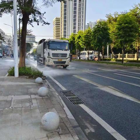 三亚市崖州区园林环卫所关于崖州区道路洒水降尘工作日报