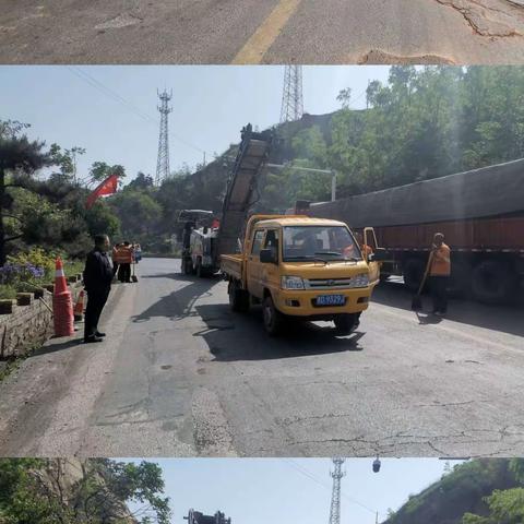 沁源公路管理段：初夏骄阳日 修补坑槽忙