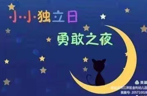 “勇敢者之夜——星光奇妙夜” 大一班独立夜体验活动