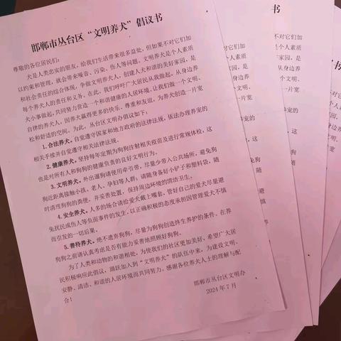 苏曹乡南苏曹社区开展“文明养犬”主题宣传活动