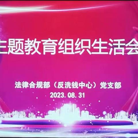 合规部（反洗钱中心）党支部召开主题教育专题组织生活会