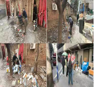 长乐中路街道康乐社区开展“喜迎新春爱卫同行”环境卫生整治活动