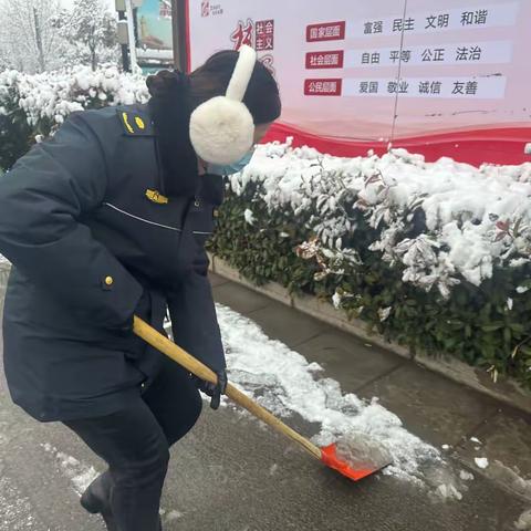 不畏严寒齐上阵，孟轲站铲冰除雪在行动