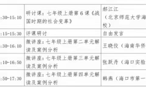 海口市琼山中学2024-2025学年度第一学期第6周历史备课组教研活动