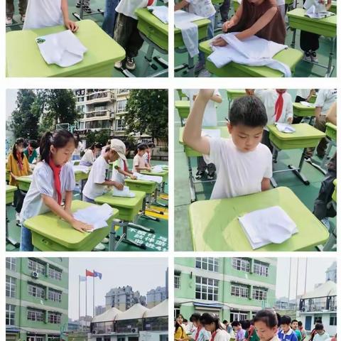 叠衬衫比赛，咱班同学展风采