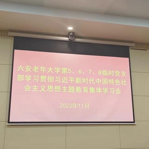 六安老年大学临时党支部 集体学习会