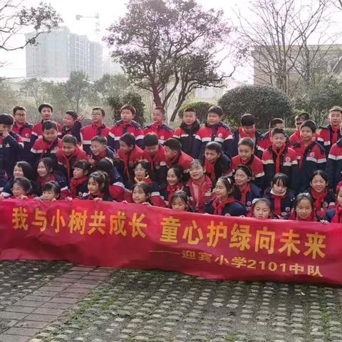 我与小树共成长，童心护绿向未来 ——迎宾小学2101中队