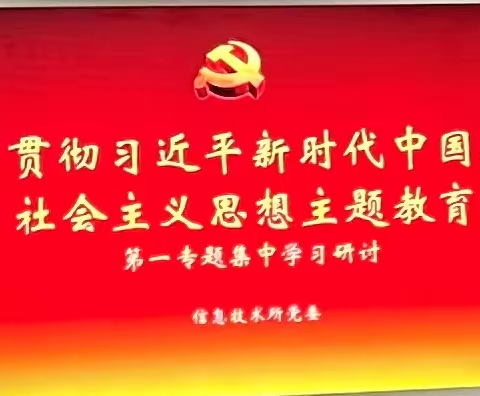 信息技术所党委开展学习贯彻习近平新时代中国特色社会主义思想主题教育第一专题集中学习研讨