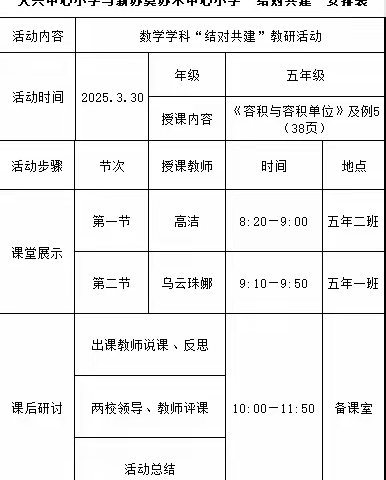 结对共建聚合力，联合教研促发展 ——大兴中心小学与新苏莫苏木中心小学结对共建活动