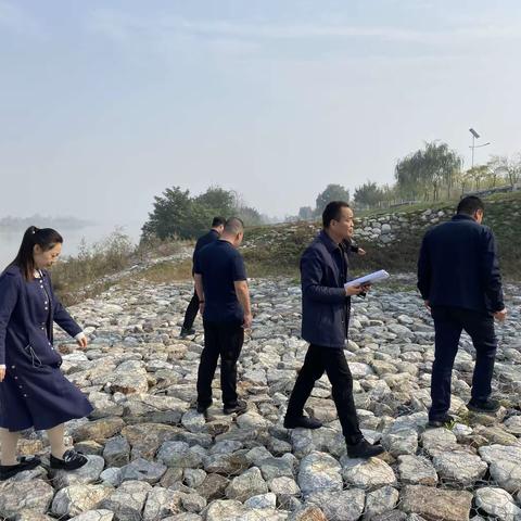 渭河鄠邑区元村滩护基坝水毁修复工程竣工验收会