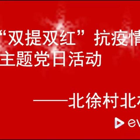 辛义乡北徐村北村开展“双提双红”抗击疫情主题党员活动