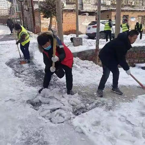 【党建引领】寺坡街道奋飞社区开展清雪除冰志愿服务活动