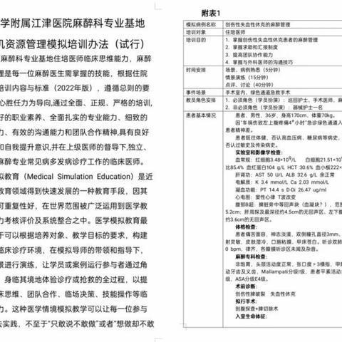 遇事不惊，临危不乱——麻醉教研室联合麻醉专业基地情景模拟演练培训