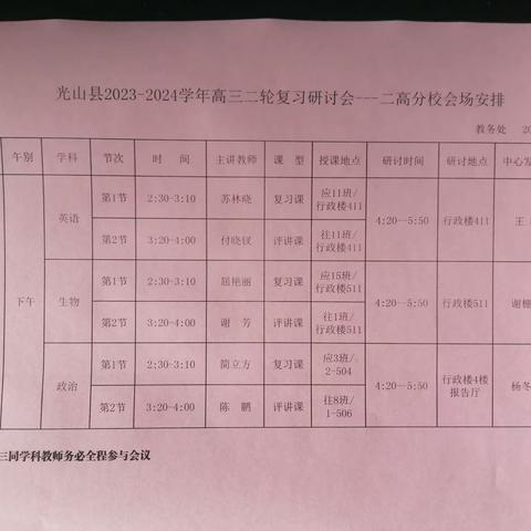 春风迎诗意，研思谱新篇——我校承办高三英语、政治、生物二轮复习教研活动