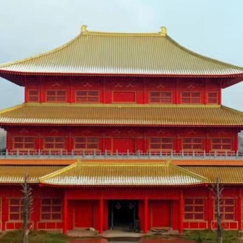 搭建高唐大觉寺之大雄宝殿——琉璃寺镇中心幼儿园大班积木建构游戏