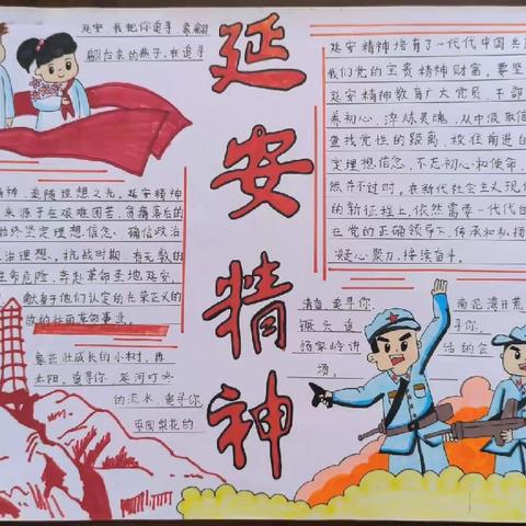 陆良县2022年“学习党的二十大，延安精神进校园” 中小学书画征文活动作品摘选（小学手抄报）