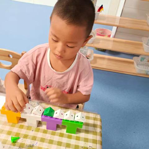 数与形中玩转多彩方块——琉璃寺镇中心幼儿园大班数学活动