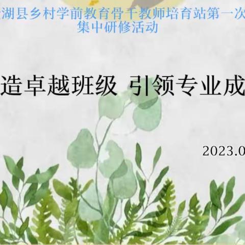 乡村骨干|金湖县乡村学前教育骨干教师培育站第一次集中研修活动（第二期）