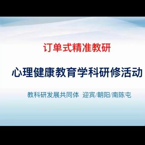 （第18期）“订单式精准教研”—迎宾路小学、朝阳小学、南陈屯镇中心校教科研发展共同体心理健康教育主题研修活动