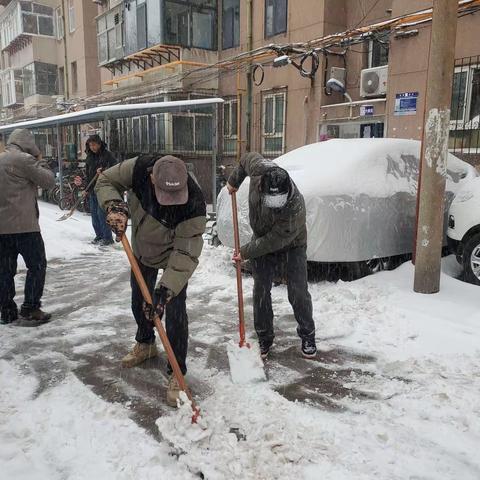 槐北一社区开展铲雪除冰志愿服务活动