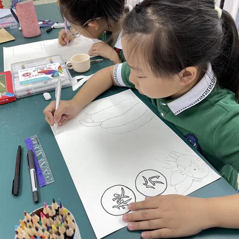 创意美术社团“秋分”主题绘画—石家庄市中山路小学教育集团