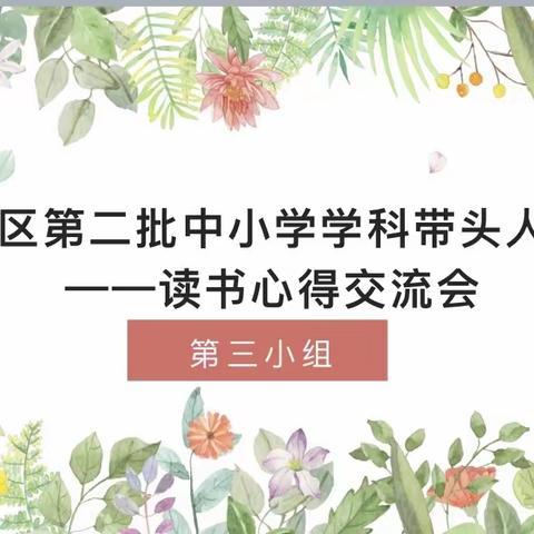 芗城区中小学学科带头人培训——读书心得交流会（第三小组）