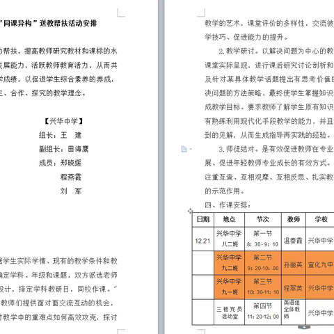 宣化九中与贾家营兴华中学“同课异构”送教帮扶——英语联合教学研讨活动