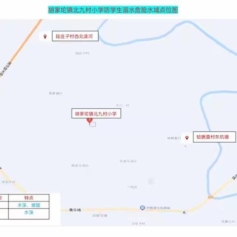 重磅！胡家坨镇北九村小学最新“防溺水地图”出炉！