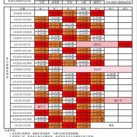 落实陪餐制度，守护舌尖安全——许昌市东城区实验学校（中学部）餐厅陪餐制度及陪餐值班表