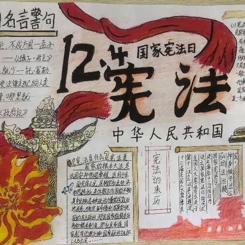 读书节系列活动之“弘扬宪法精神，共建和谐校园”主题手抄报比赛